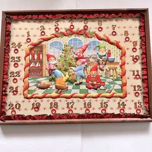 COPY - Christmas Advent Fabric 3-D Calendar the Creative Circle Elf’s Toy Frame…